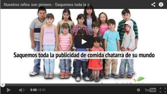 Nuestros niños son primero – Saquemos toda la publicidad de comida chatarra de su mundo