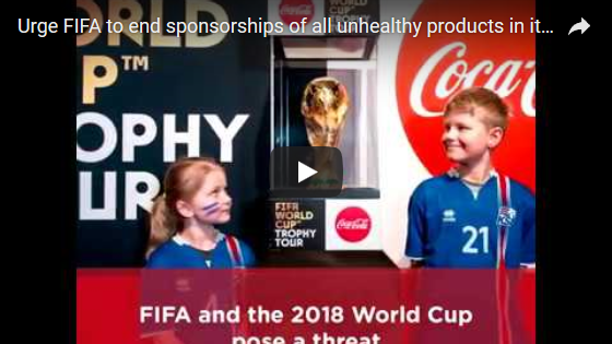 Urge FIFA to end sponsorships of all unhealthy products in its events