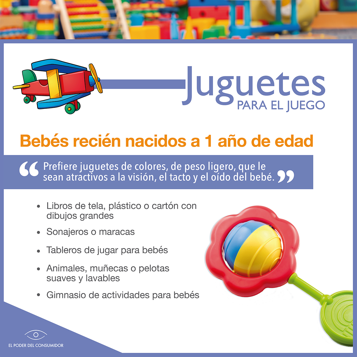 Guía de juguetes para niñxs recién nacidxs a 1 año