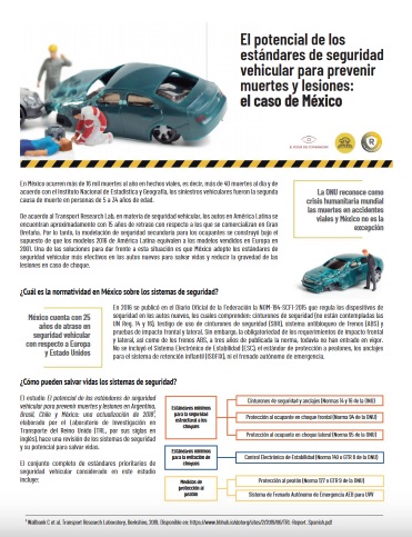 El potencial de los estándares de seguridad vehicular para prevenir muertes y lesiones