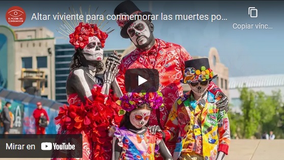 Altar viviente para conmemorar las muertes por diabetes en México