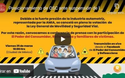 Posicionamiento de OSC ante suspensión de la discusión de la #LeyMovilidadSegura