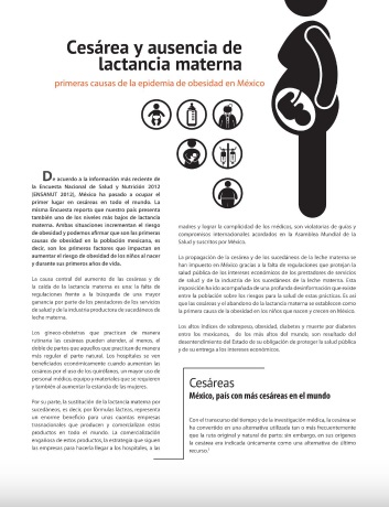 Cesárea y ausencia de lactancia materna, primeras causas de la epidemia de obesidad en México