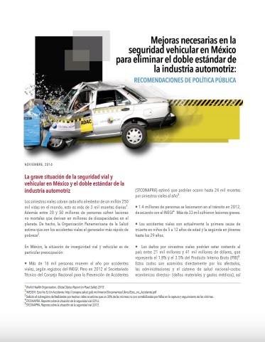 Mejoras necesarias en la seguridad vehicular para eliminar el doble estándar de la industria