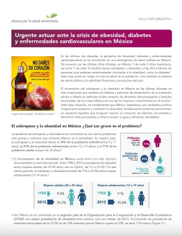 Urgente actuar ante la crisis de obesidad, diabetes y enfermedades cardiovasculares en México