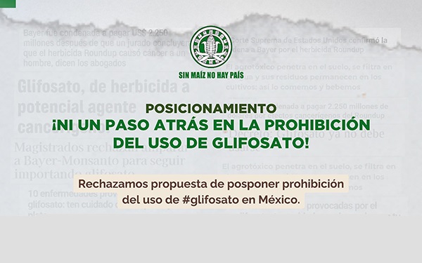 ¡Ni un paso atrás en la prohibición del uso de glifosato!